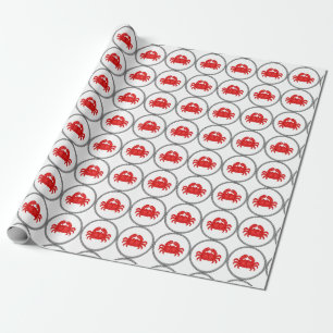 Papier Cadeau Crabe rouge - Collection de crabes de crevettes de