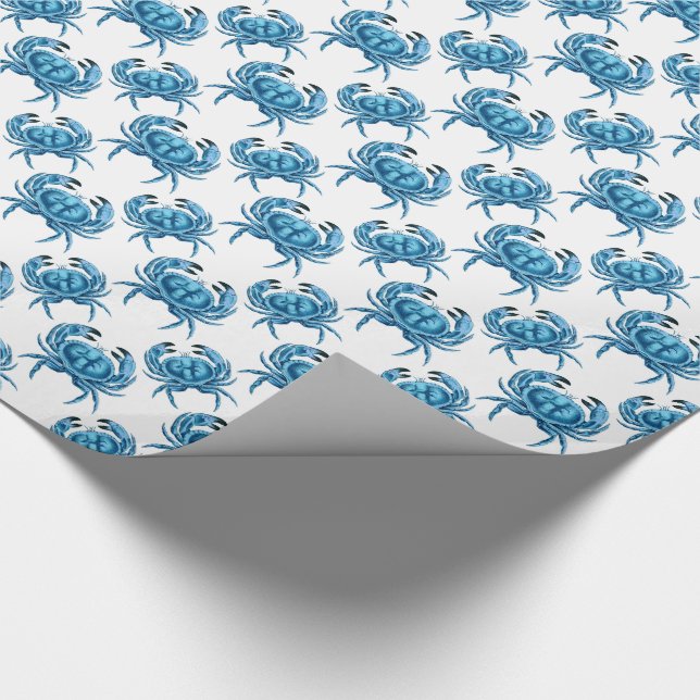 Papier Cadeau Crabes bleus Fruits de mer du littoral (Coin)