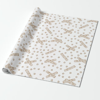 Papier Cadeau Crackers de Noël Gold Toile