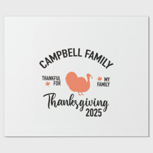 Papier Cadeau Crampbell Family 2025 Thanksgiving diner Turquie