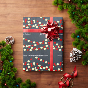 Papier Cadeau Cranberry et Popcorn Chalkboard Holiday