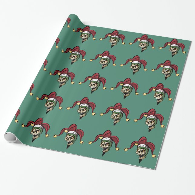 Papier Cadeau Crâne de zombi de joker (Déroulé)
