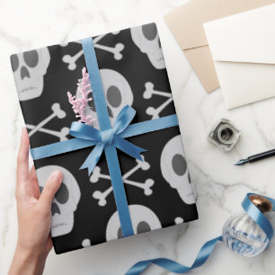 Papier Cadeau Crâne et os croisés