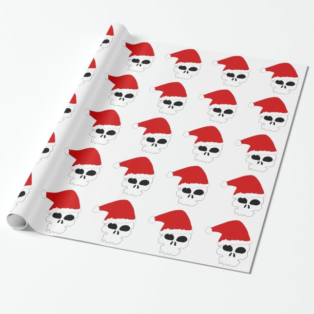 Papier Cadeau crâne goth noël (Déroulé)
