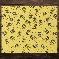 Crâne jaune et os croisés