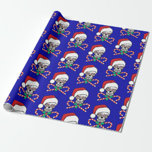 Papier Cadeau Crâne sucre Père Noël