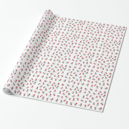 Papier Cadeau Crânes de pirate de Noël sur le blanc