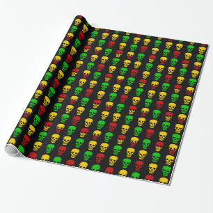 Papier Cadeau Crânes de Rasta