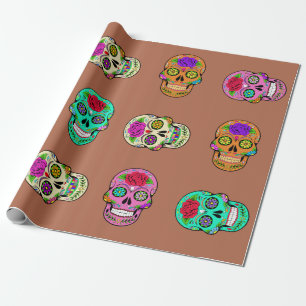Papier Cadeau Crânes de Sucre