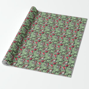 Papier Cadeau Crânes Jingle - Pop Goth Holiday