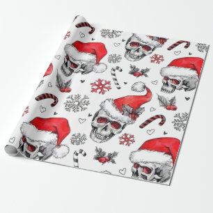 Papier Cadeau Crânes père Noël et papier d'enveloppement de Sucr