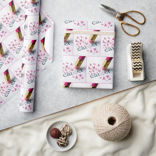 Papier Cadeau Crayon Effacer Le Texte Du Cancer Sur Papier (Artisanat)