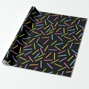 Papier Cadeau Crayons colorants Noir