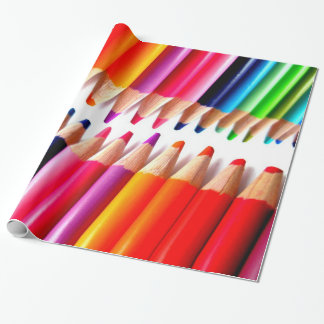 Papier Cadeau Crayons colorés