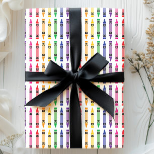 Papier Cadeau Crayons de couleur école enfants professeur motif