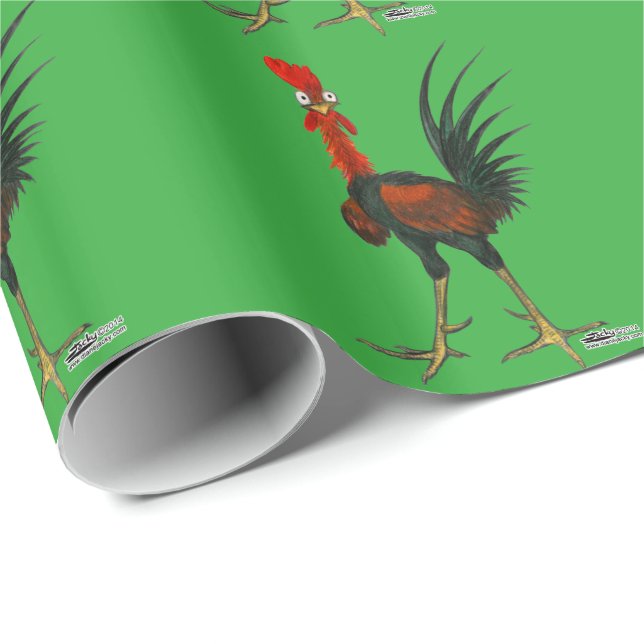 Papier Cadeau Crazy rooster (Coin rond)