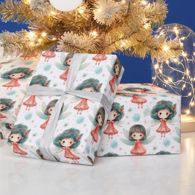 Papier Cadeau Create Your Own Red Holiday Fairies (Vacances)