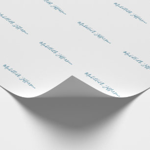 Papier Cadeau Créatif tendance nom propre blanc bleu océan