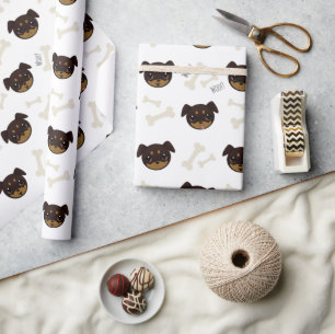 Papier Cadeau Creative mignon Rottweiler Motif de chiot et os