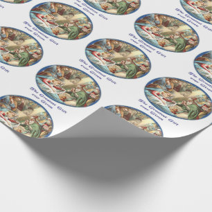 Papier Cadeau Crèche Chrétienne