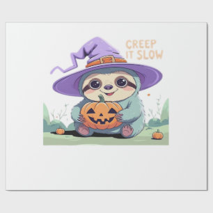 Papier Cadeau Creep It Slow – Chemise Halloween de paresseux mig