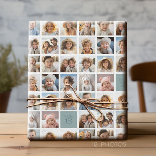 Papier Cadeau Créer un collage photo personnalisé avec 18 photos