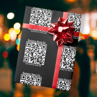 Papier Cadeau Créez Instantanément Tiled Motif QR Code & Name Et