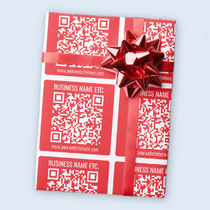 Papier Cadeau Créez instantanément votre propre code QR   Rouge 