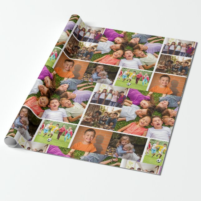 Papier Cadeau Créez votre propre collection photo de 6 personnes (Déroulé)
