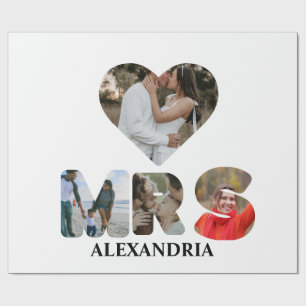 Papier Cadeau Créez votre propre couple Mr et Mrs photo Matching