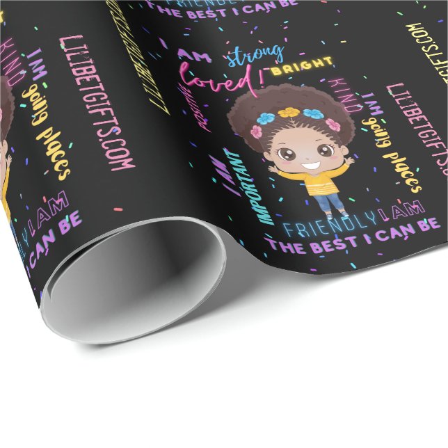 Papier Cadeau Créez votre propre I AM - Affirmations positives d (Coin rond)
