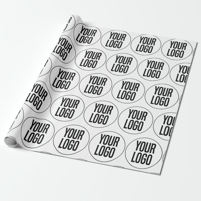 Papier Cadeau Créez votre propre Motif de logo d'entreprise (Déroulé)