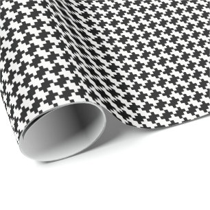 Papier Cadeau Créez votre propre motif noir de carrés de