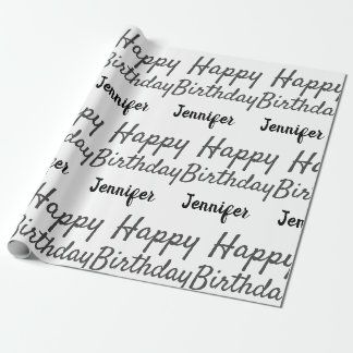 Papier Cadeau Créez votre propre nom d'anniversaire heureux 