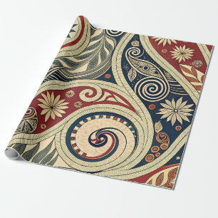 Papier Cadeau Créez Votre Propre Tribal Festif Aux Tons Bijoux A
