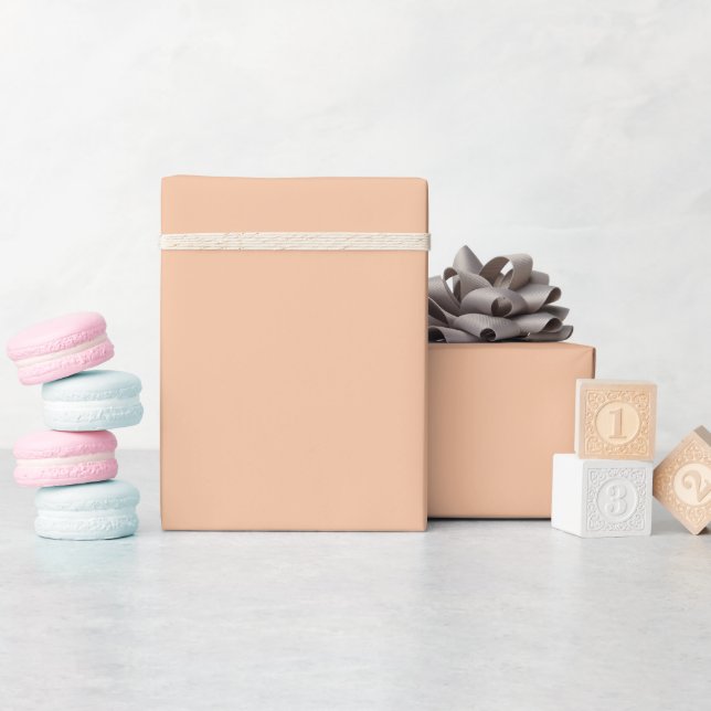 Papier Cadeau Crème amande couleur uni beige clair (Baby Shower)