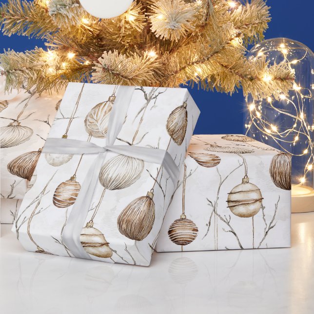 Papier Cadeau Crème biologique Tan ornements de Noël (Vacances)