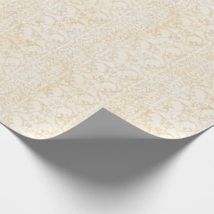 Papier Cadeau Crème damassée et Mariage beige