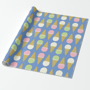 Papier Cadeau Crème de glace Cone mignonne 1er Anniversaire Pap