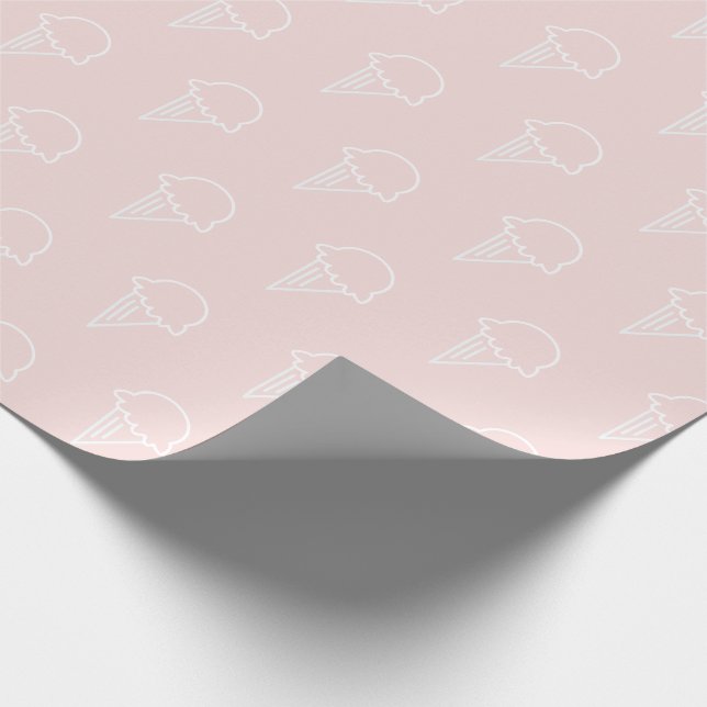 Papier Cadeau Crème de glace Motif rose moderne (Coin)