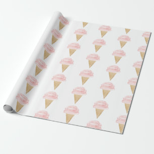 Papier Cadeau Crème glacée Anniversaire de Noël Papier d'envelop