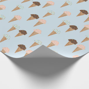 Papier Cadeau Crème glacée avec enveloppement cadeau motif ble
