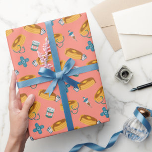 Papier Cadeau Crêpes roses pour docteur