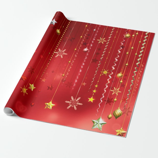 Papier Cadeau Crimson Noël Célébration Temps Enveloppement Papie (Déroulé)