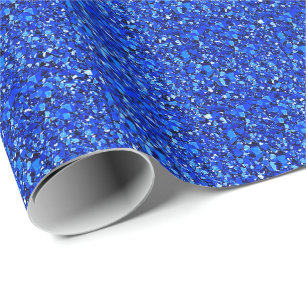 Papier Cadeau Cristal de Druzy - bleu de cobalt