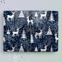 Cristal de glace Noël Cerf Pierre Bleu gris