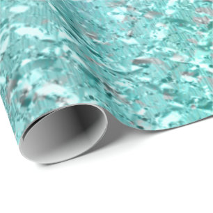 Papier Cadeau Cristal de verre gris turquoise Aqua Ocean