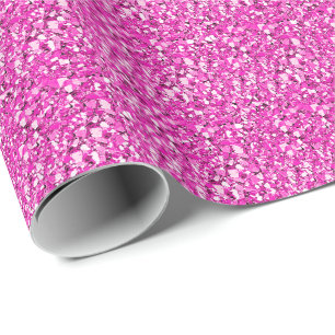 Papier Cadeau cristal druzy - rose fuchsia