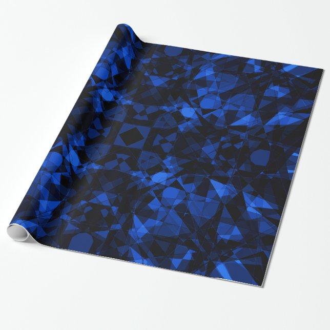 Papier Cadeau Cristal foncé Mandala bleu (Déroulé)