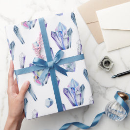Papier Cadeau Cristaux bleu et violet